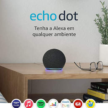 Echo Dot (4ª Geração): Smart Speaker com Alexa - Cor Preta