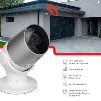 Câmera Inteligente Wi-Fi com IP65, Ideal para ambientes externos
