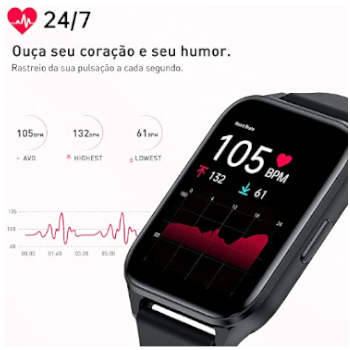 Relógio Smartwatch 1.69 polegada Tela Full Touch Colorida