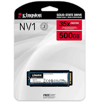 SSD Kingston SNVS 500GB padrão NV1 formato M.2 2280 NVMe