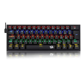 Teclado mecânico Fizz Rainbow preto switch azul com double shot injection